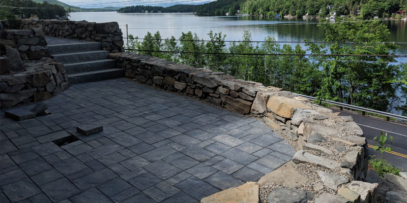 Lakeside stone terrace