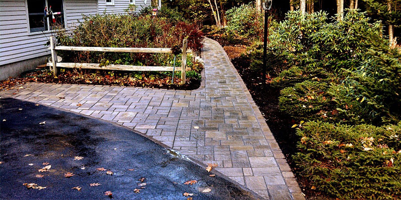 Paver walkway with landscaping